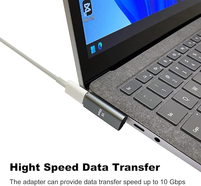 Right Angle USB A Male to USB C Female Adapter, 90 Degree USB 3.0 to Type C Cable Connector Support Unidirectional Sides 10Gbps & Data Transfer, for Laptops/Phone/Tablet/PC