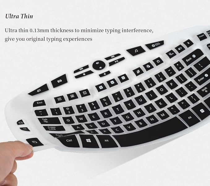 Keyboard Cover for Logitech K350 MK550 MK570 Wireless Wave Keyboard, Logitech K350 MK550 MK570 Wireless Keyboard Accessories Protective Skin -Black