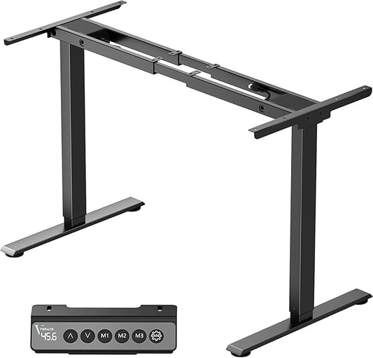 Dual Motor Electric Standing Desk Legs Only, 198lb Load Capacity, Height Adjustable from 27.5" to 46.5", Standing Desk Frame, Sit Stand Desk Base with 4 Memory Presets (Black)