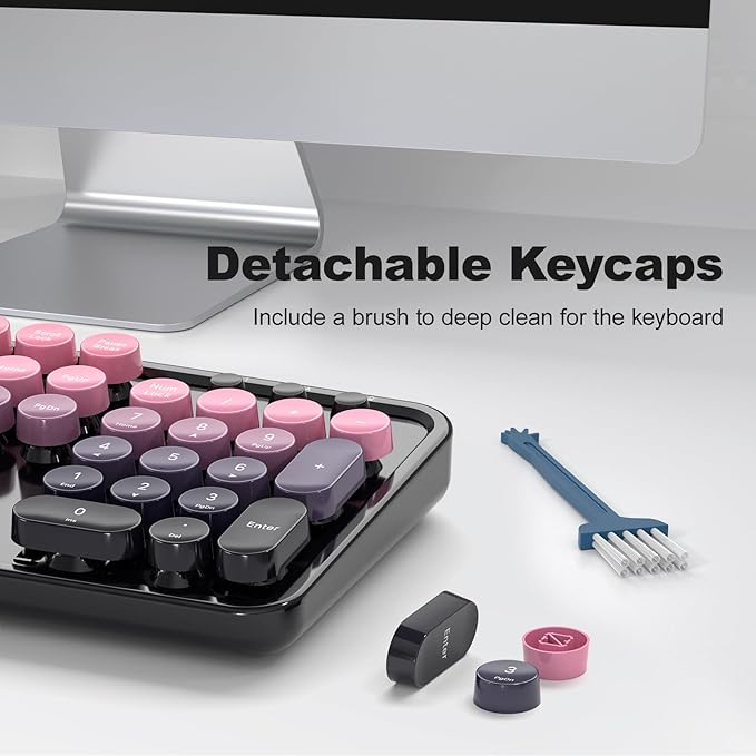 KNOWSQT Wireless Keyboard and Mouse Combo - Blackpink-Gradient Colorful 2.4G Typewriter Full-Size Cute Keyboards - USB Receiver Plug and Play, for Computer, PC, Laptop, Desktop, Windows