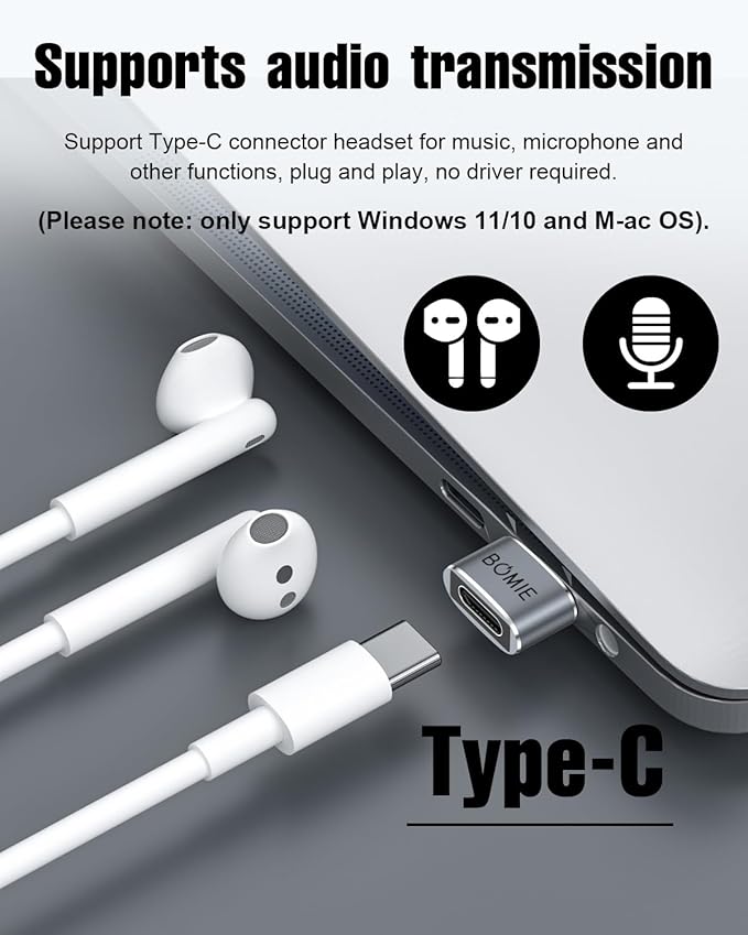 BOMIE 6 Pack USB to USB C Adapter,PD27W/66W/QC100W Fast Charging 480Mbps Data Transfer,USB C Female to USB A Male Adapter,Aluminum Housing for M-acBook,Phone 15/16/17 Pro Max,Pad,G-alaxy,P-ixel Gray
