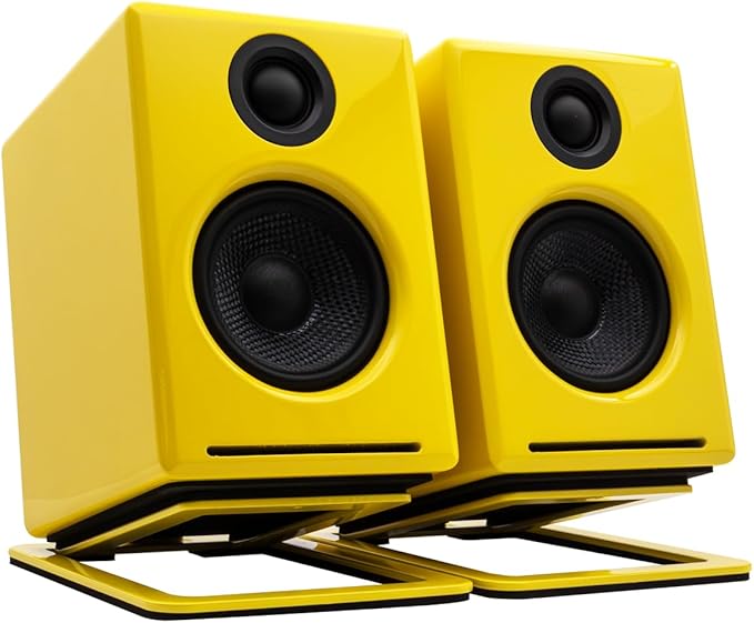 Audioengine A2+ Desktop 24 Bit Limited Edition Wireless Bluetooth Desktop Speakers - 60W Computer Speakers for Music and Gaming Accessories, (Limoncello Yellow)