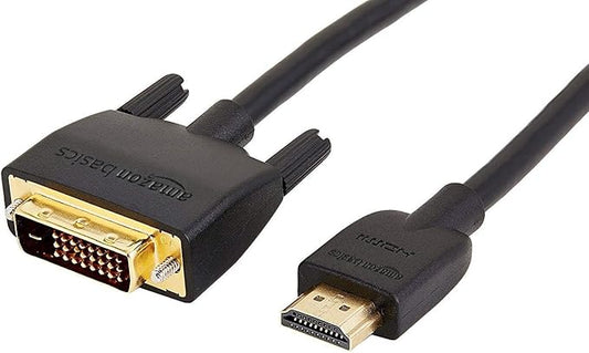Amazon Basics HDMI to DVI Adapter Cable, Bi-Directional 1080P, Gold-Plated Connectors, 10 ft/3 m, Black