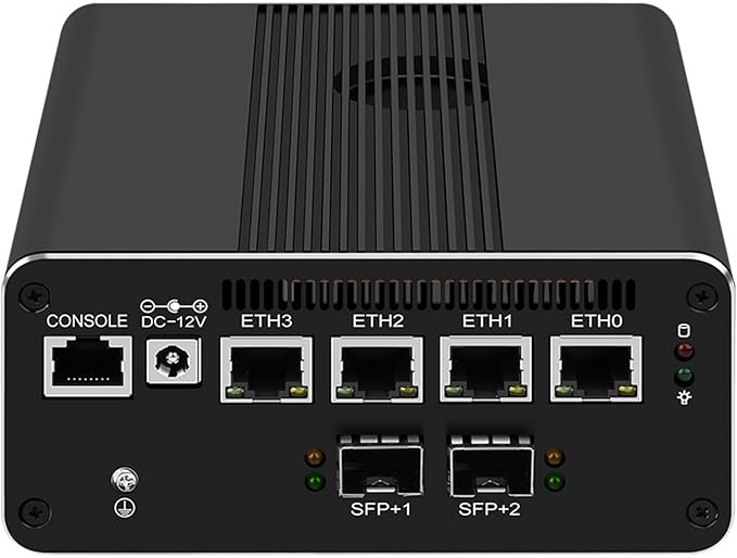 10GbE Firewall Appliance Router SFP+ Mini PC, Intel Core i5 1240P 12C/16T 8GB DDR5 128GB PCIE SSD 4x2.5GbE 2 * 10Gb Home Server/Router 1xConsole Support Pfsense/OPNsense
