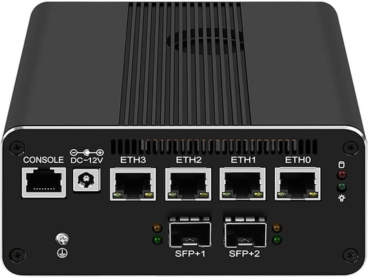 10GbE Firewall Appliance Router SFP+ Mini PC, Intel Core i5 1240P 12C/16T 16GB DDR5 1TB PCIE SSD 4x2.5GbE 2 * 10Gb Home Server/Router 1xConsole Support Pfsense/OPNsense
