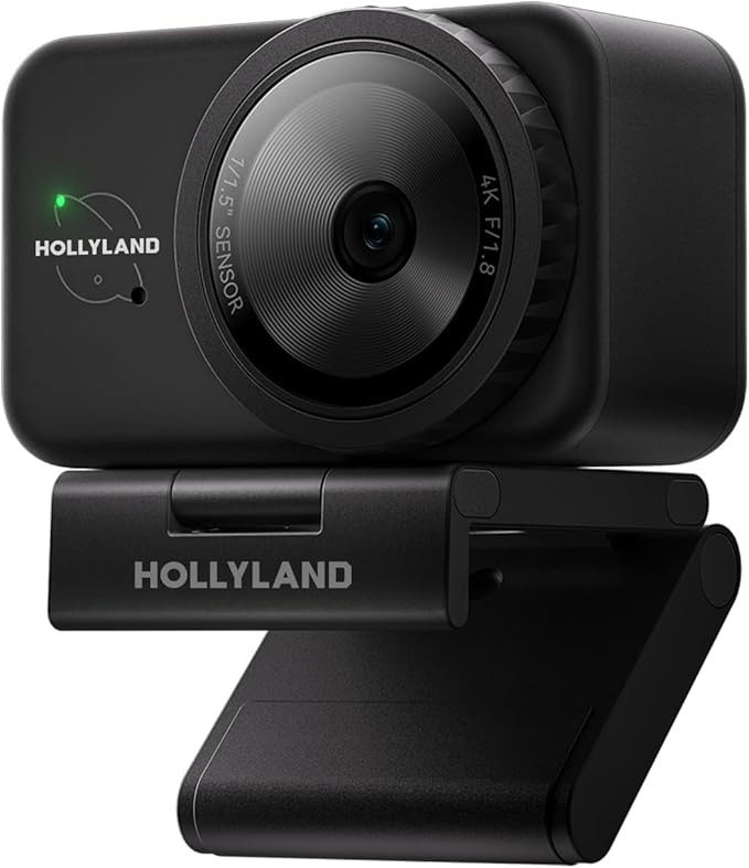 Hollyland Lyra Webcam UHD 4K Webcam for PC, 1/1.5" Sensor, Auto Framing, PDAF, Control for Live Streaming, Video Calls, Gaming, Works with Zoom, Teams, Twitch & More