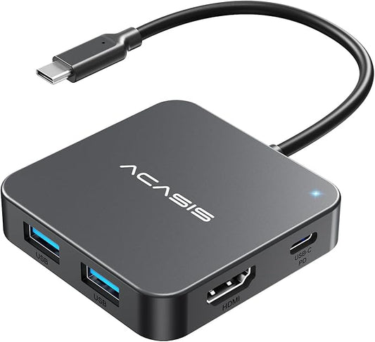 USB C Hub 10Gbps, Multiport Adapter with 4K 60Hz HDMI, 100W Power Delivery, 3 USB A3.1+1 USB-C 3.1 Data Port, USB to HDMI Adapter for MacBook, Dell, Lenovo, Surface, iPad PRO, XPS(Grey)