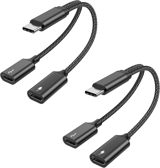 MOGOOD USB C Splitter to Female Adapter Y Cable (Not for Monitor) - Male to 2 Female Cord Double Port Hub Charging Split Adapter for Mac, Xbox One, PS5, Laptop