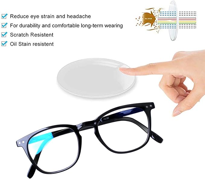 Henotin 3 Pack Blue Light Blocking Reading Glasses,Spring Hinge Computer Readers for Men Women,Anti UV Ray Filter Eyeglasses (3 Pairs Black, 4.00)