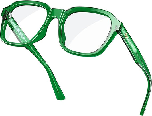 VISOONE Oversized Square Blue Light Blocking Glasses Fashion Computer Eyewear for Women and Men BENNETT