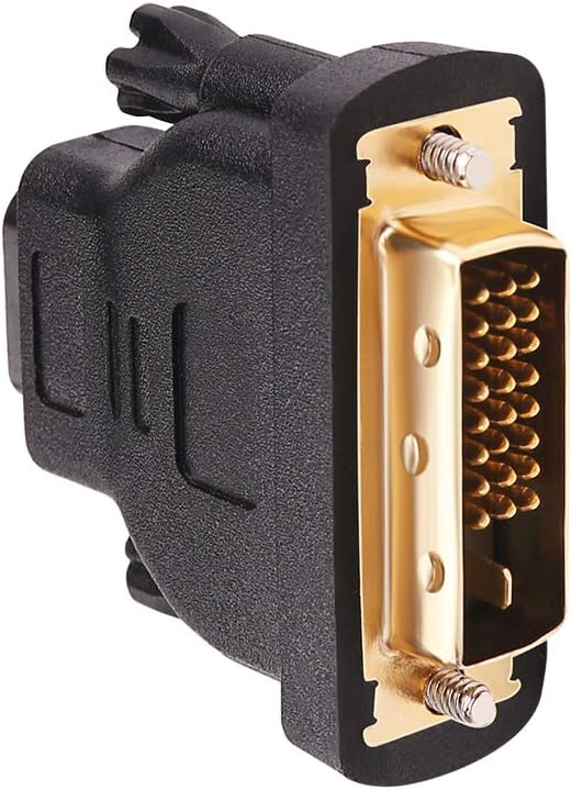 DTECH DVI to HDMI Adapter DVI Male to HDMI Female Bi-Directional DVI-D Port Converter 4K 1080P Gold Plated Connector