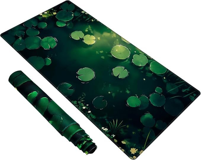 Baziabbo Green Desk Mat,XXL Extended Big Mouse Pad,Gaming Mousepad with Stitched Edge,Non-Slip Rubber Base Keyboard Desk Pad for Home Office Study Game