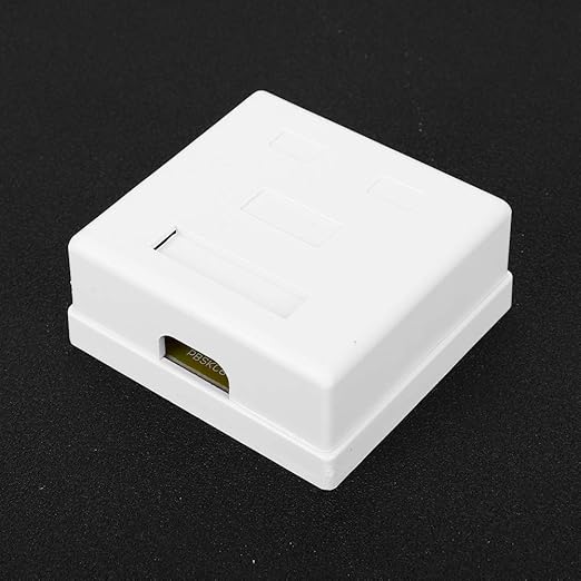RJ45 8P8C Cat6 Dual Port Network Mount Box Premium ABS Desktop Information Junction Enclosure for Office Home Networking 27x58.5x60mm