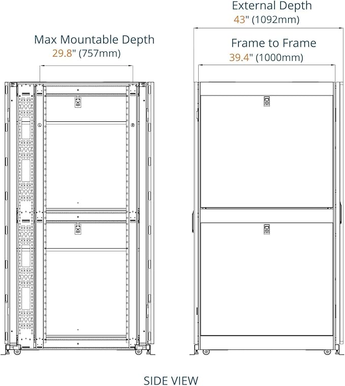 Tecmojo 52U Server Rack Cabinet - PRE-Assembled 24inch Width 43inch Depth IT Network Equipment Cabinet Rack Enclosure with Casters - 3000lbs Weight Capacity(06White)