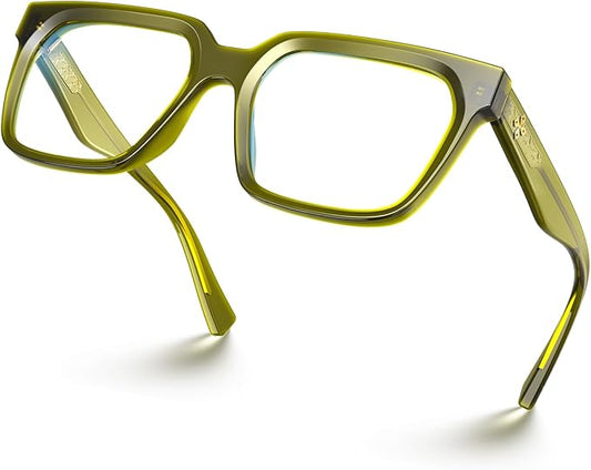 VISOONE Rectangle TR90 Blue Light Blocking Glasses Computer Eyewear with Preppy Look for Women and Men Cougar