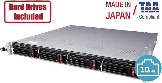 BUFFALO TeraStation WS5420RN 4-Bay Windows Server IoT 2025 1U NAS 32TB (4x8TB) w/HDD Included