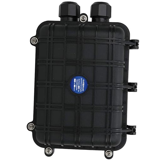 1 in 1 Out Horizontal Fiber Optic Splice Enclosure, IP68 24 Core Connection Box, Reinforced Plastic Optical Cable Junction Case for Overhead Pipeline and Direct Burial (48 cores)