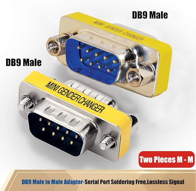 6-Pack RS232 9 Pin Serial Adapter DB9 Female to Female Coupler DB9 Female to Male Connector Male to Male Mini Gender Changer