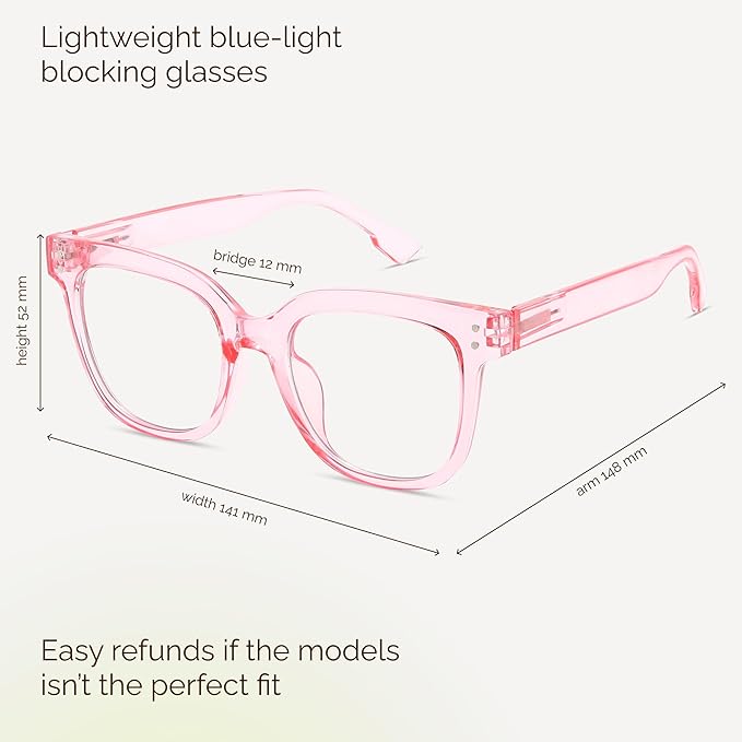 miyya Blue Light Glasses for Women & Men – Oversized UV & Blue Light Blocker Chunky Frames, Stylish Eyewear Accessories