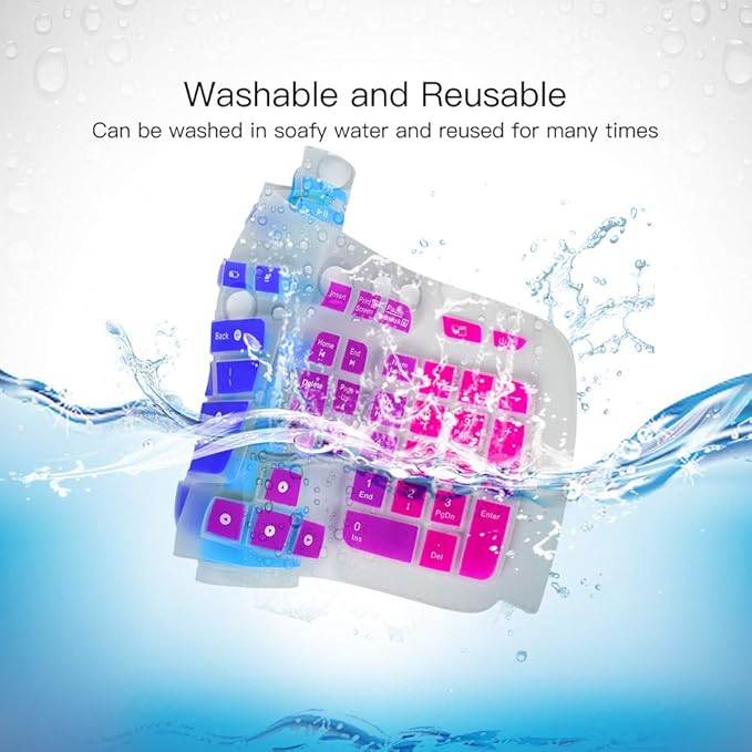 Keyboard Cover for Logitech K350 MK550 MK570, Ultra Thin Keyboard Cover Skin for Logitech K350 MK550 MK570 Keyboards Covers Protector Accessories, Rainbow