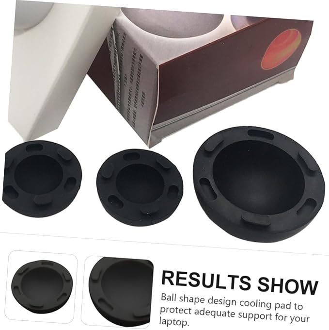 4pcs Black Silicone Laptop Cooling Pads Anti-Slip Laptop Feet Stand Accessories for Improved Airflow and Heat Dissipation