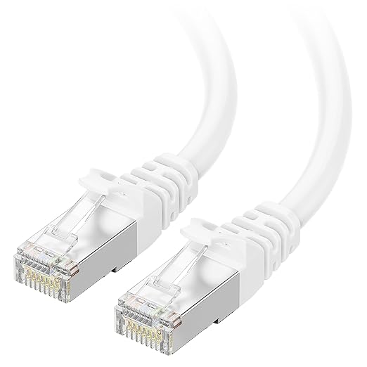 Cable Matters 10Gbps Snagless Shielded Cat 6A Ethernet Cable - 5ft, Cat 6A Cable, Cat6A Cord, Ethernet Cord, White