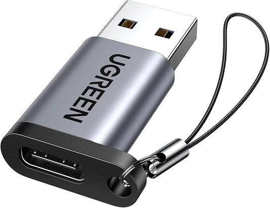 UGREEN 10Gbps USB C Female to USB Male Adapter Type C to USB A Charger Cable Converter Compatible with Apple Watch iPhone 15 14 13 AirPods 3 MacBook Samsung Galaxy Google Pixel etc Gray