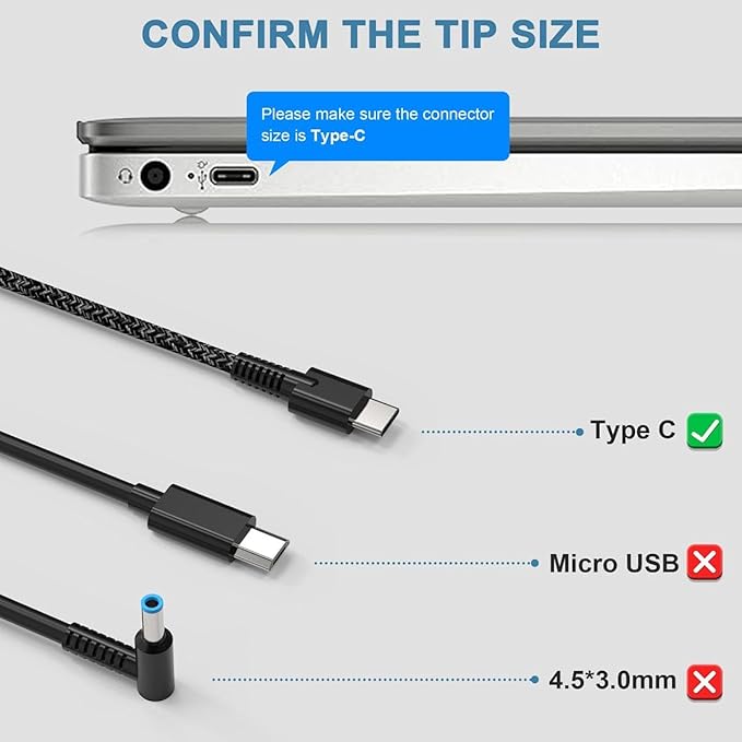 NEW Slim 90W USB C Laptop Charger Replacement HP Spectre x360 HP 904144-850 904082-003 adp-90fe 2ln85aa USB-c Power Adapter Type C AC Adapter Power Supply Cord