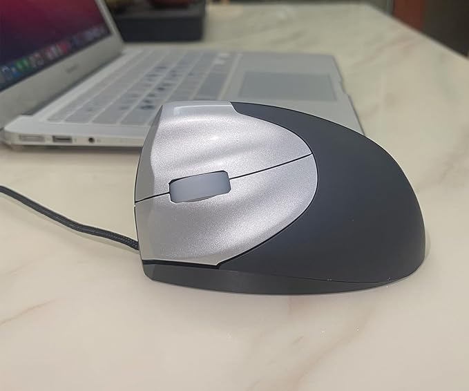 Wired Left Handed Ergonomic Mouse, Reduce Wrist Strain Handshake Optical Vertical Mouse, Compatible with Laptop, Desktop, Windows, Mac