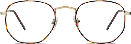 SOJOS Small Blue Light Blocking Glasses Hexagonal Eyeglasses Frame Anti Blue Ray Glasses One and Only SJ5036
