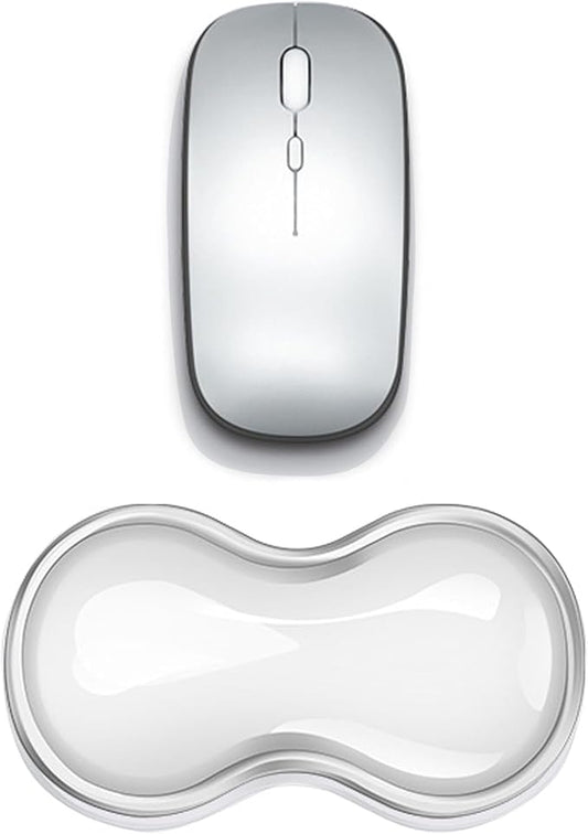Clear Gel Mouse Wrist Rest, Wrist Support Wrist Pad for Typing Pain Relief, Ergonomic Cool Wrist Rest for Mouse, Hand Mouse Wrist Rest for Office, Gaming, Computer, Laptop - Transparent