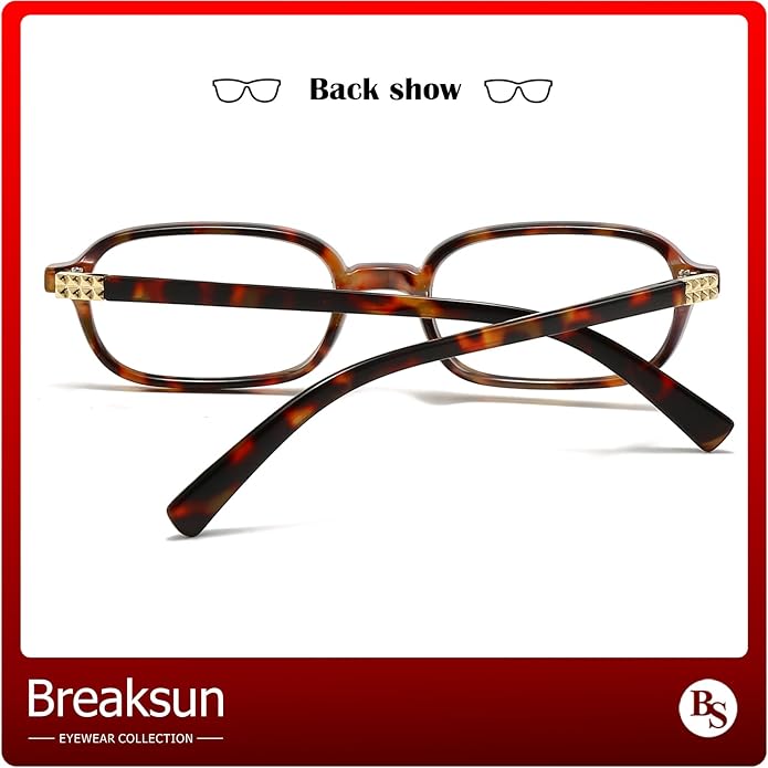Retro Rectangle Glasses for Women Men Small Square Blue Light Blocking Glasses Vintage Eyeglasses