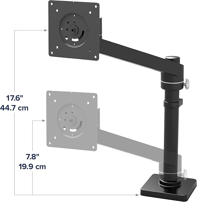 Ergotron – NX Single Monitor Arm, VESA Desk Mount – for Monitors Up to 34 Inches, 0 to 18 lbs – Matte Black