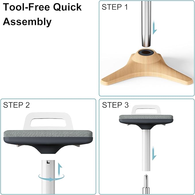Standing Desk Chair - Ergonomic Wobble Stool for Adults - Active Seating Stool Height Adjustable (22"-31.9") - Perfect for Home Office, Standing Desks, and Classrooms