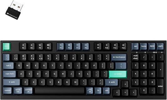Keychron B35 Wireless Keyboard, 2.4 GHz/Bluetooth 96% Layout Keyboard with Numeric Keypad Silent Typing Launcher Support Ergonomic Angle Compatible with Mac Windows Linux