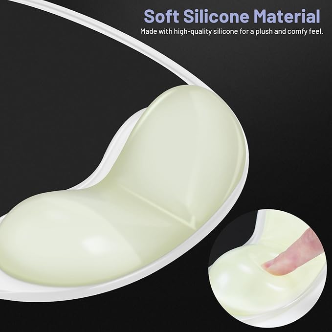Ergonomic Mouse Pad with Wrist Rest & Elbow Support, Soft Silicone Gel Cushion, Non-Slip Base, Glow-in-The-Dark, Compatible with Vertical Ergonomic Mouse for Office & Gaming (Black)