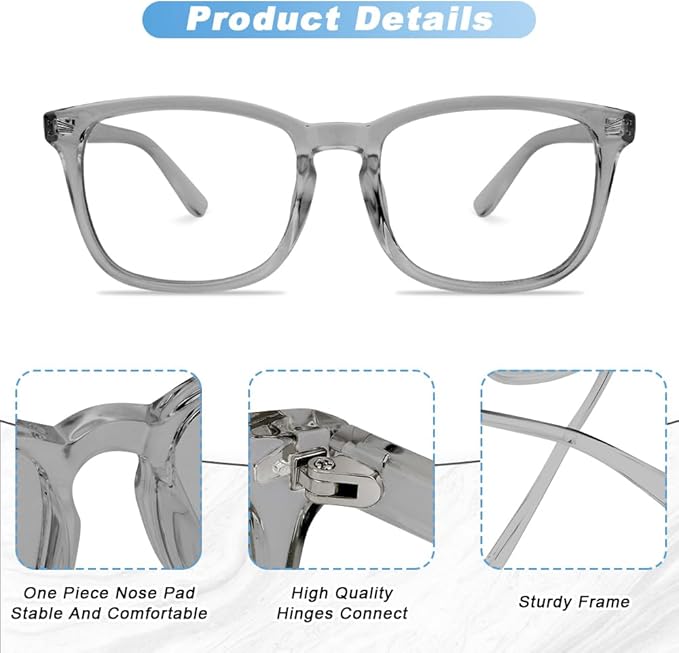 NZKNP Blue Light Glasses for Woman Men,Blue Light Blocking Glasses,Clear Glasses