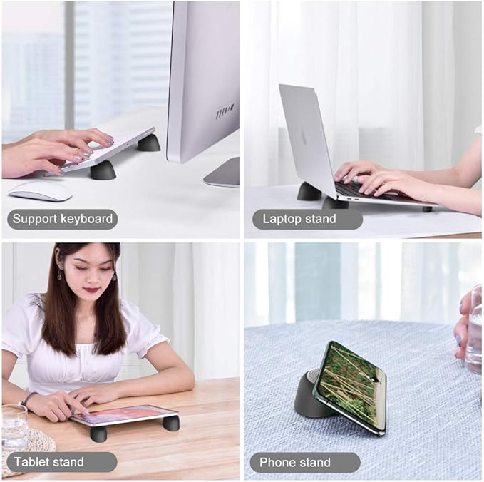 Laptop Risers for Desk, Mini Laptop Cooling Stand, Magnetic Pads Keyboard Riser, Ergonomic Laptops Feet, Compatible with MacBook Air Pro, with Dell, with HP, More 10-15.6” Laptops