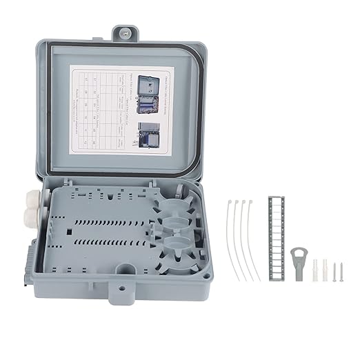 WALFRONT IP65 12 Core FTTH Fiber Optic Distribution Box Durable Indoor Outdoor, Efficient Cable Management & Versatile Installation for Home or Office