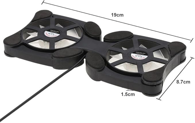 QUZHI Mini Portable Folding Foldable USB Dual Fan Cooler Cooling Pad for PC Laptop Notebook 7
