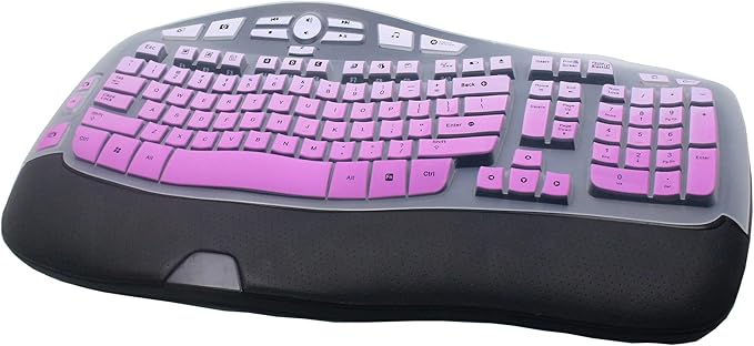 Silicone Keyboard Skin Cover Compatible for Logitech K350 MK550 MK570 Wireless Wave Keyboard, Logitech K350 MK550 MK570 Keyboard Skin (Ombre Purple)