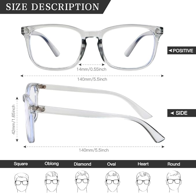 NZKNP Blue Light Glasses for Woman Men,Blue Light Blocking Glasses,Clear Glasses