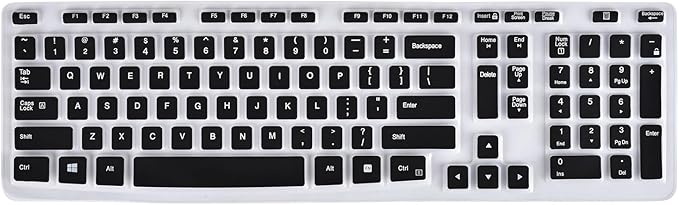 Keyboard Cover for Logitech MK320 K330 MK335 Wireless Keyboard, Waterproof Silicone Keyboard Protector for Logitech MK320 MK335, Black