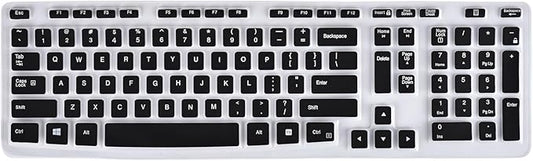 Keyboard Cover for Logitech MK320 K330 MK335 Wireless Keyboard, Waterproof Silicone Keyboard Protector for Logitech MK320 MK335, Black