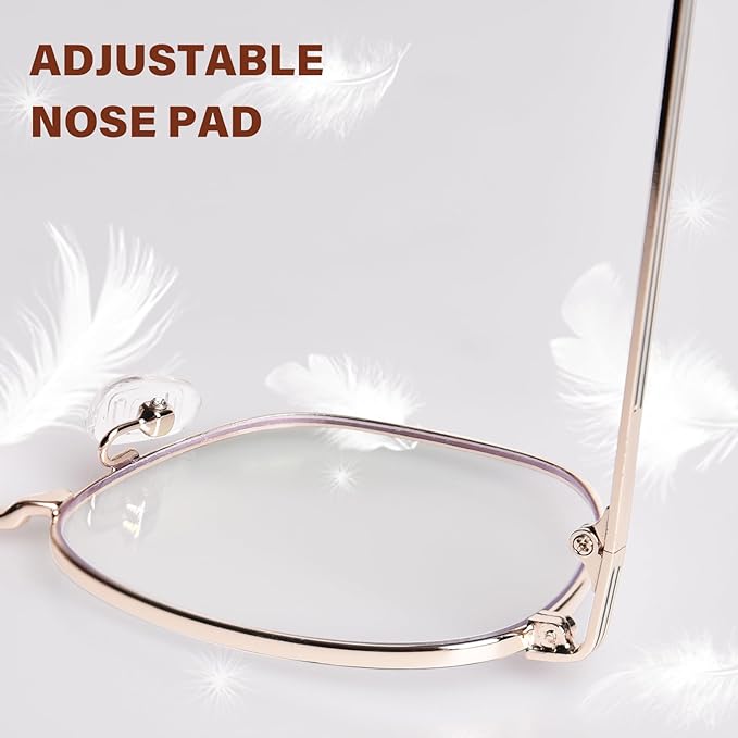 OPTOFENDY Metal Blue Light Blocking Glasses for Women Men, Fashion Square Computer Eyeglasses