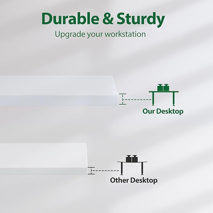 Agilestic Electric Standing Desk, 63 x 24 Inches Height Adjustable Desk, Sit Stand up Desk for Work Office Home, Splice Board, White