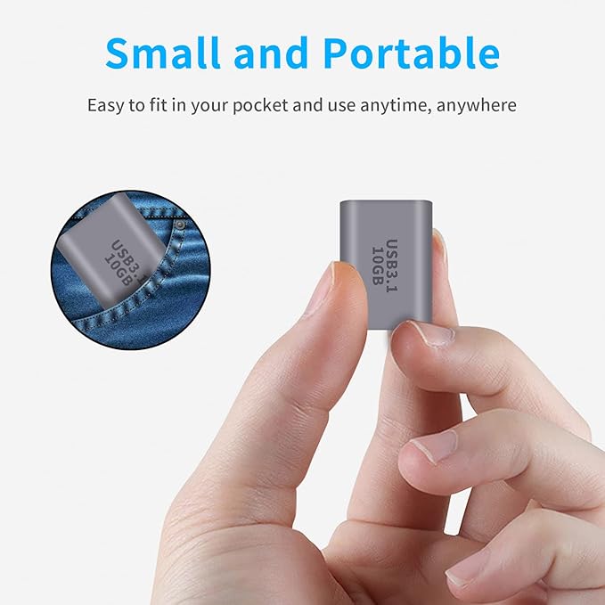 Poyiccot USB C to A Adapter 10Gbps, USB C Female to USB A Female Adapter 3.1 Gen2, Double-Side Transmission Type C to Type A Converter Compatible with iPhone, MacBook Pro, Galaxy, 1-Pack