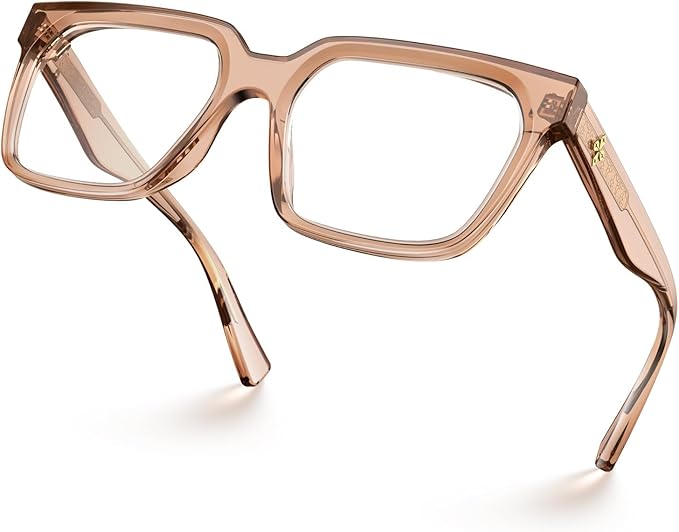 VISOONE Rectangle TR90 Blue Light Blocking Glasses Computer Eyewear with Preppy Look for Women and Men Cougar