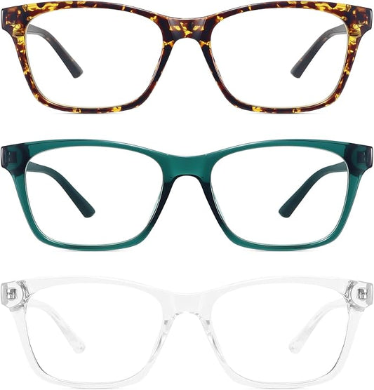 MEETSUN 3-Pack Blue Light Blocking Glasses, Anti Eye Strain Headache, Computer Glasses UV400 (Blue + Clear + Tortoise)