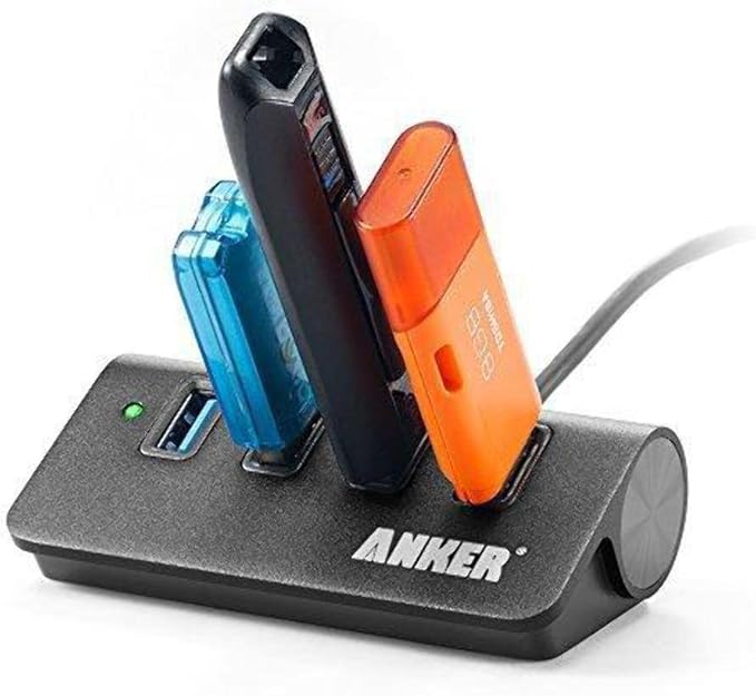 Anker 4-Port USB A hub Unibody Aluminum Portable Data Hub with 2ft USB 3.0 Cable,USB Splitter for MacBook, Mac Pro/mini, iMac, XPS, Surface Pro, Notebook PC, Mobile HDD and More